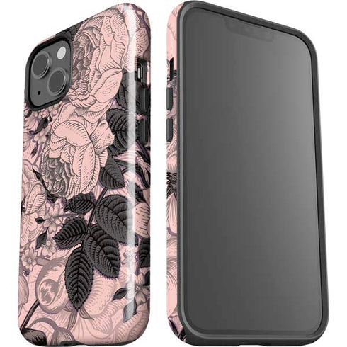 Rose Quartz Floral iPhone 15 Plus Impact Case