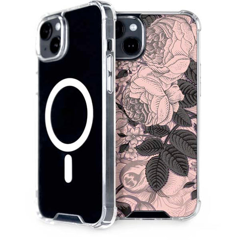Rose Quartz Floral iPhone 15 MagSafe Case