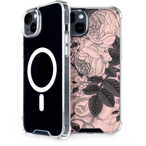 Rose Quartz Floral iPhone 15 Plus MagSafe Case