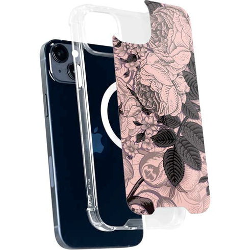 Rose Quartz Floral iPhone 15 Plus MagSafe Case