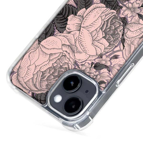 Rose Quartz Floral iPhone 15 Plus MagSafe Case
