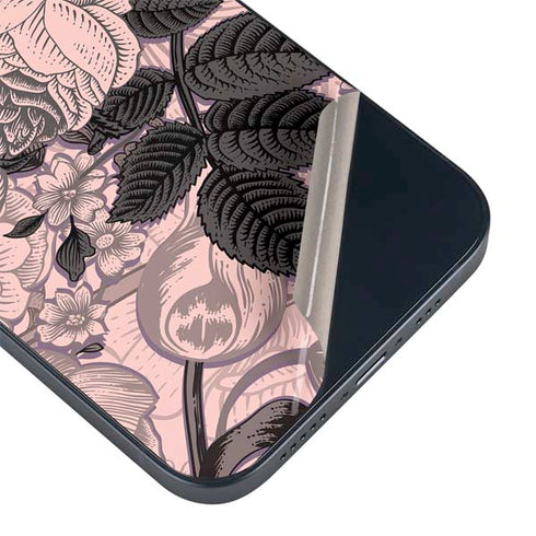 Rose Quartz Floral iPhone 15 Plus Skin