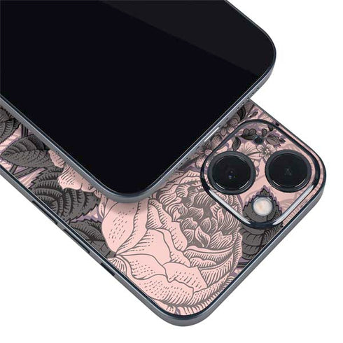 Rose Quartz Floral iPhone 14 Plus Skin