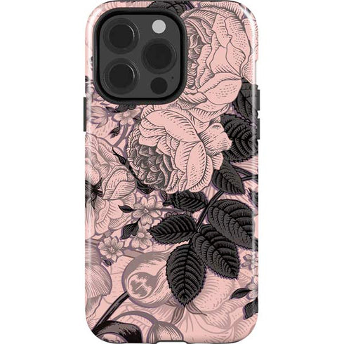 Rose Quartz Floral iPhone 15 Pro Impact Case