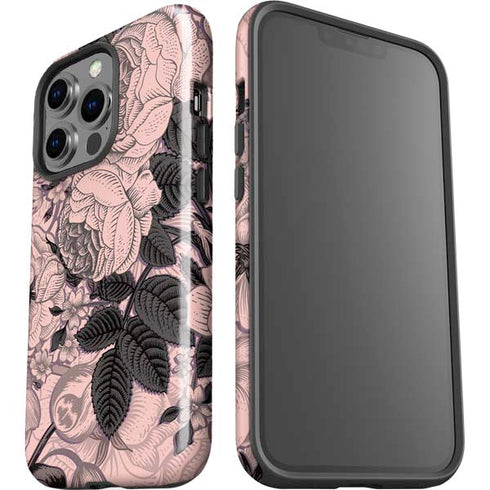 Rose Quartz Floral iPhone 15 Pro Impact Case