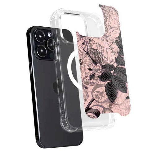 Rose Quartz Floral iPhone 15 Pro MagSafe Case