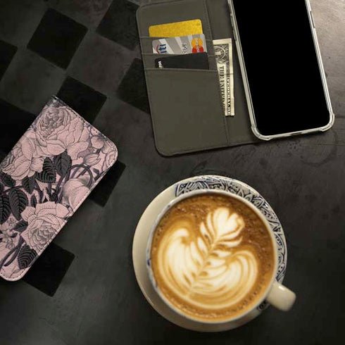 Rose Quartz Floral iPhone 15 Pro Max Folio Case