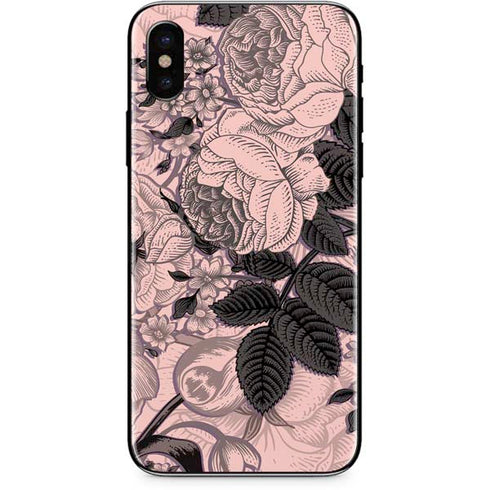 Rose Quartz Floral iPhone X Skin
