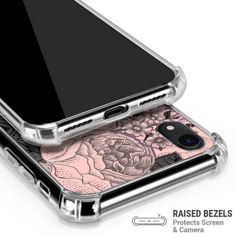 Rose Quartz Floral iPhone XR Clear Case