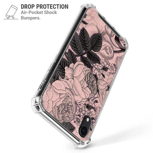 Rose Quartz Floral iPhone XR Clear Case