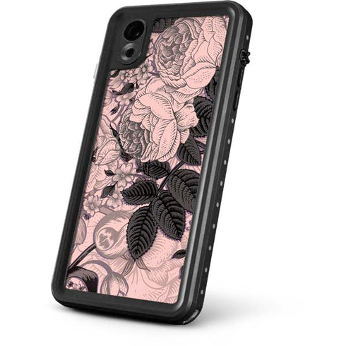 Rose Quartz Floral iPhone XR Waterproof Case