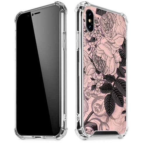 Rose Quartz Floral iPhone XS Max Clear Case