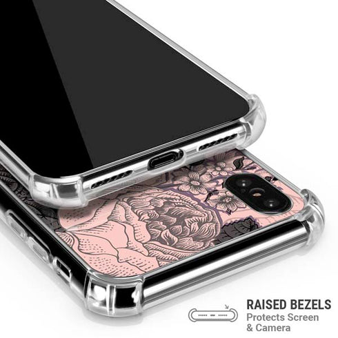 Rose Quartz Floral iPhone XS Max Clear Case