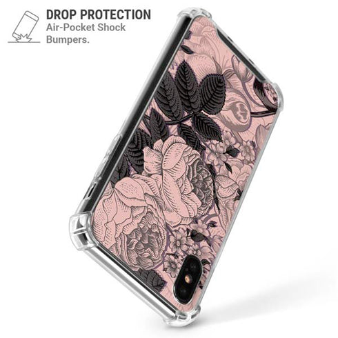 Rose Quartz Floral iPhone XS Max Clear Case