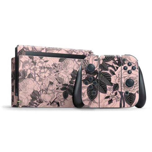Rose Quartz Floral Nintendo Switch Bundle Skin
