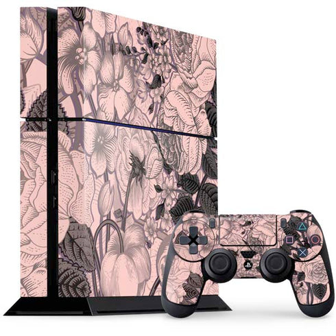 Rose Quartz Floral PS4 Console and Controller Bundle Skin