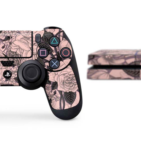 Rose Quartz Floral PS4 Console and Controller Bundle Skin