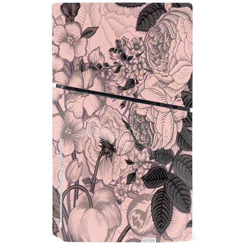 Rose Quartz Floral PS5 Slim Disk Console Skin