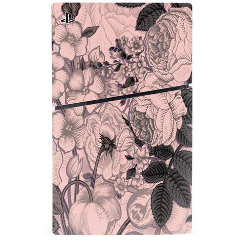 Rose Quartz Floral PS5 Slim Digital Edition Bundle Skin