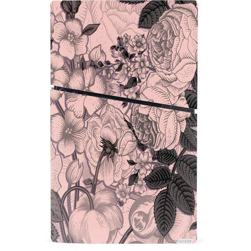 Rose Quartz Floral PS5 Slim Digital Edition Bundle Skin