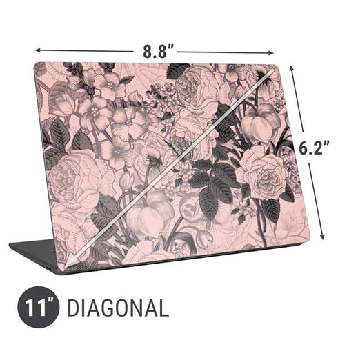 Rose Quartz Floral Universal Laptop 11in (8.8 x 6.2in) Skin