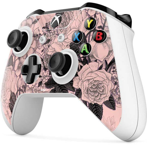 Rose Quartz Floral Xbox One S Controller Skin