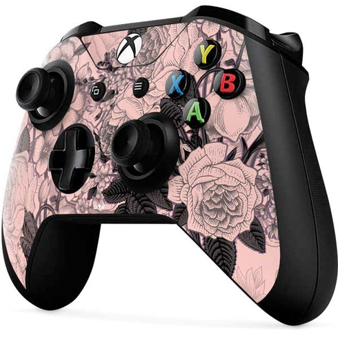 Rose Quartz Floral Xbox One X Controller Skin