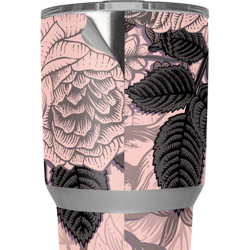 Rose Quartz Floral Yeti 30oz Rambler Tumbler Skin