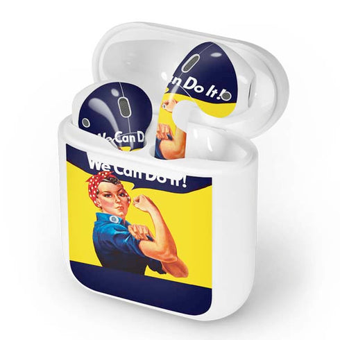 Rosie The Riveter Vintage War Poster Apple AirPods Skin