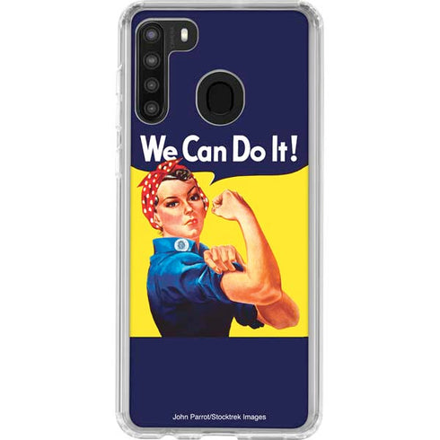 Rosie The Riveter Vintage War Poster Galaxy A21 Clear Case