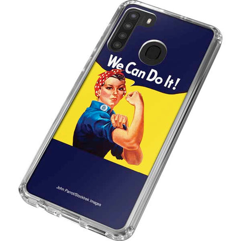 Rosie The Riveter Vintage War Poster Galaxy A21 Clear Case