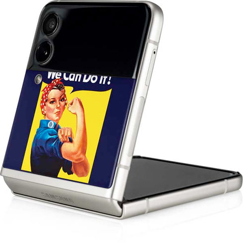 Rosie The Riveter Vintage War Poster Galaxy Z Flip4 5G Skin