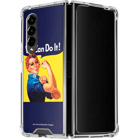 Rosie The Riveter Vintage War Poster Galaxy Z Fold4 5G Clear Case