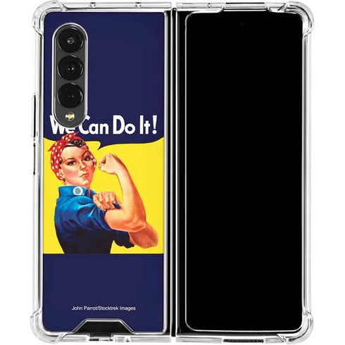 Rosie The Riveter Vintage War Poster Galaxy Z Fold4 5G Clear Case