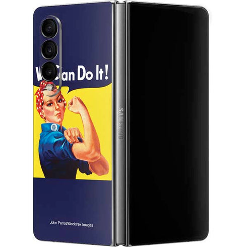 Rosie The Riveter Vintage War Poster Galaxy Z Fold4 5G Skin