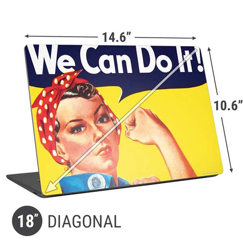 Rosie The Riveter Vintage War Poster Universal Laptop 18in (14.6 x 10.6in) Skin