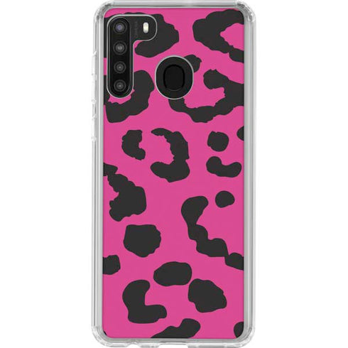 Rosy Leopard Galaxy A21 Clear Case