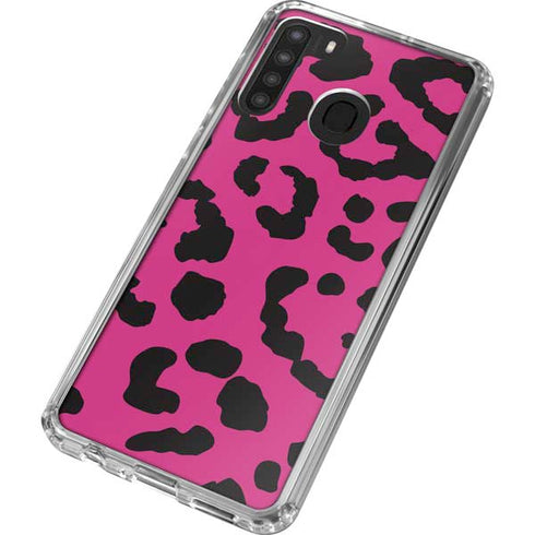 Rosy Leopard Galaxy A21 Clear Case