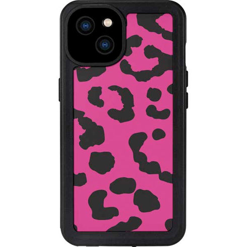 Rosy Leopard iPhone 15 Plus Waterproof Case