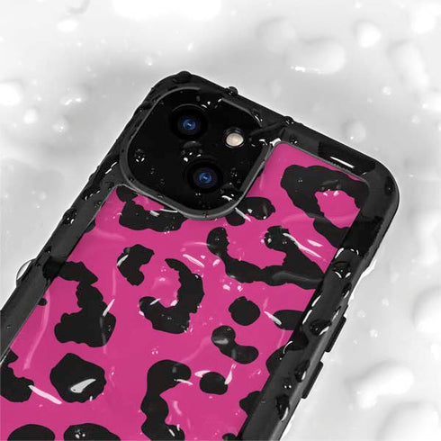 Rosy Leopard iPhone 15 Plus Waterproof Case