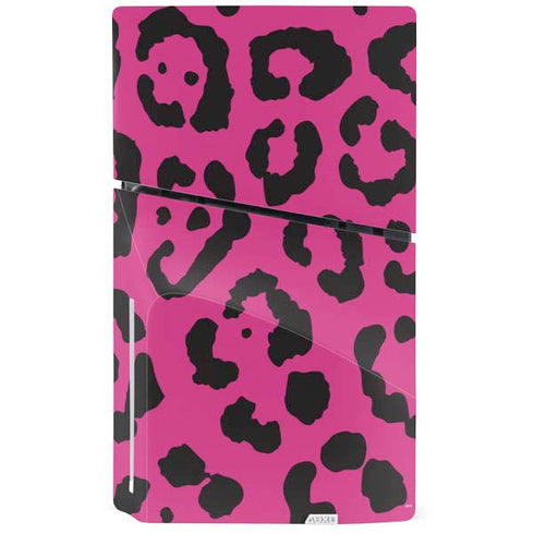 Rosy Leopard PS5 Slim Disk Console Skin