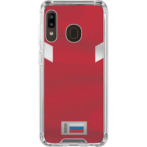 Russia Soccer Flag Galaxy A30 Clear Case