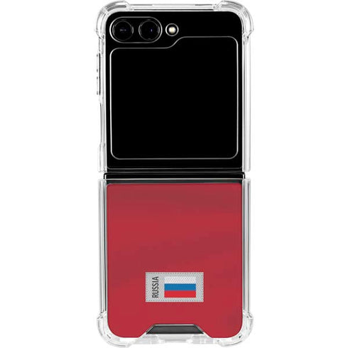 Russia Soccer Flag Galaxy Z Flip5 5G Clear Case