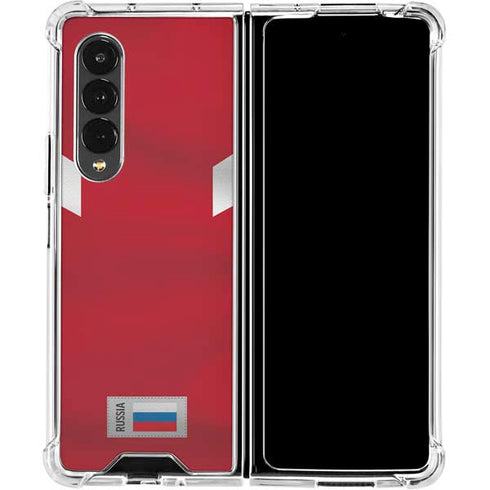 Russia Soccer Flag Galaxy Z Fold4 5G Clear Case