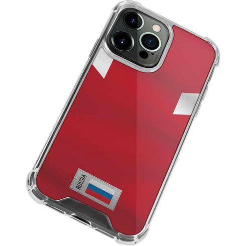 Russia Soccer Flag iPhone 13 Pro Max Clear Case