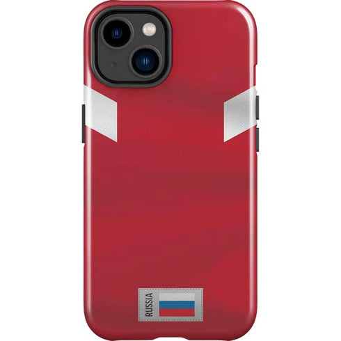 Russia Soccer Flag iPhone 15 Plus Impact Case