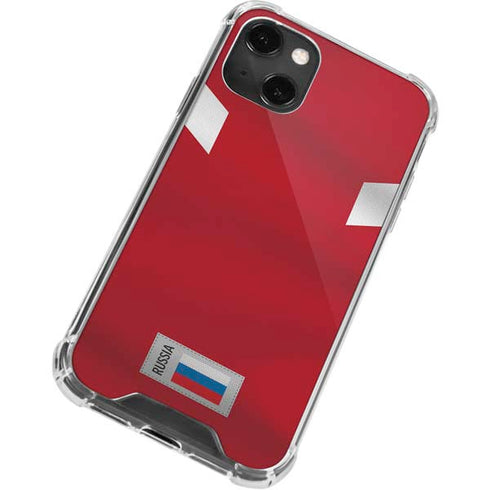 Russia Soccer Flag iPhone 15 Plus Clear Case