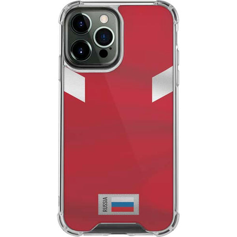 Russia Soccer Flag iPhone 15 Pro Max Clear Case