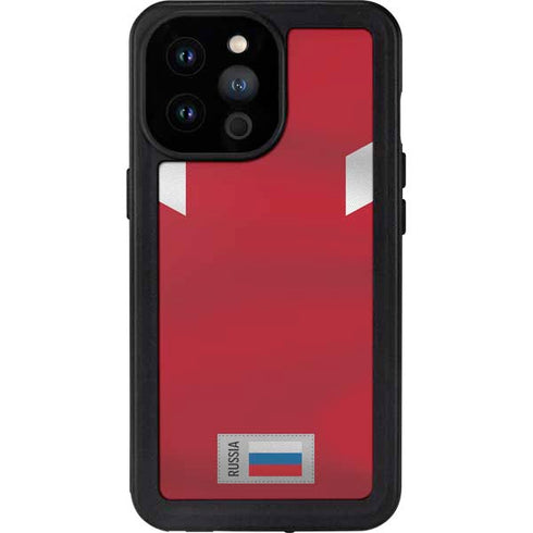 Russia Soccer Flag iPhone 14 Pro Max Waterproof Case