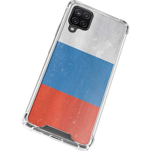 Russian Flag Distressed Galaxy A12 Clear Case